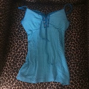 Light blue dark blue padded top